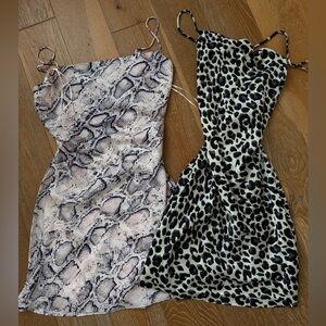 2 sexy mini dresses in animal print